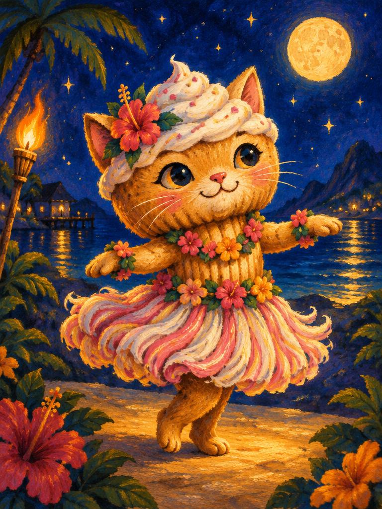 A cupcake cat dancing