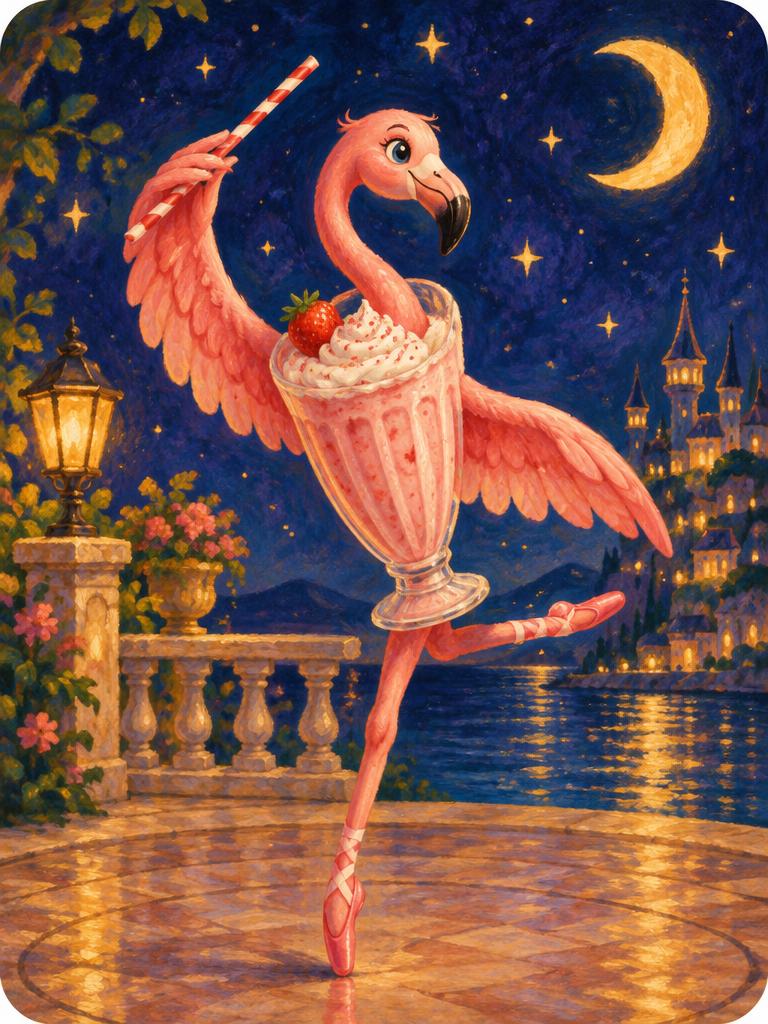 A flamingo in a tutu