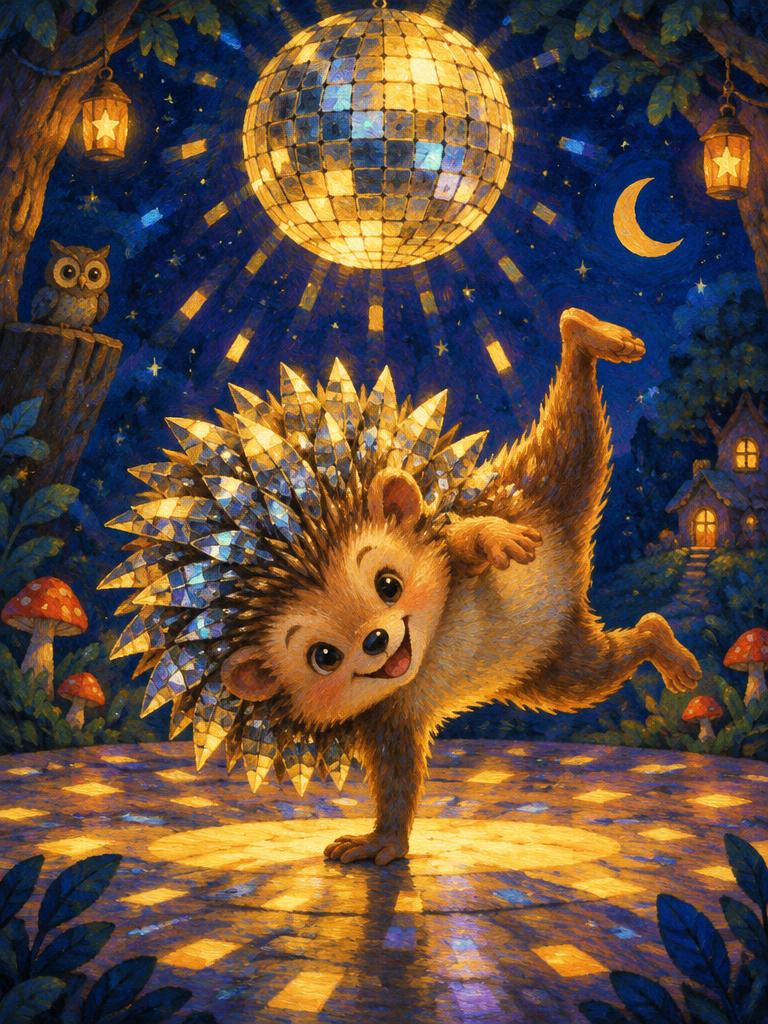 A hedgehog breakdancing