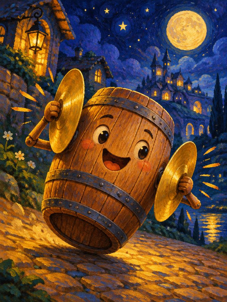 A barrel drummer