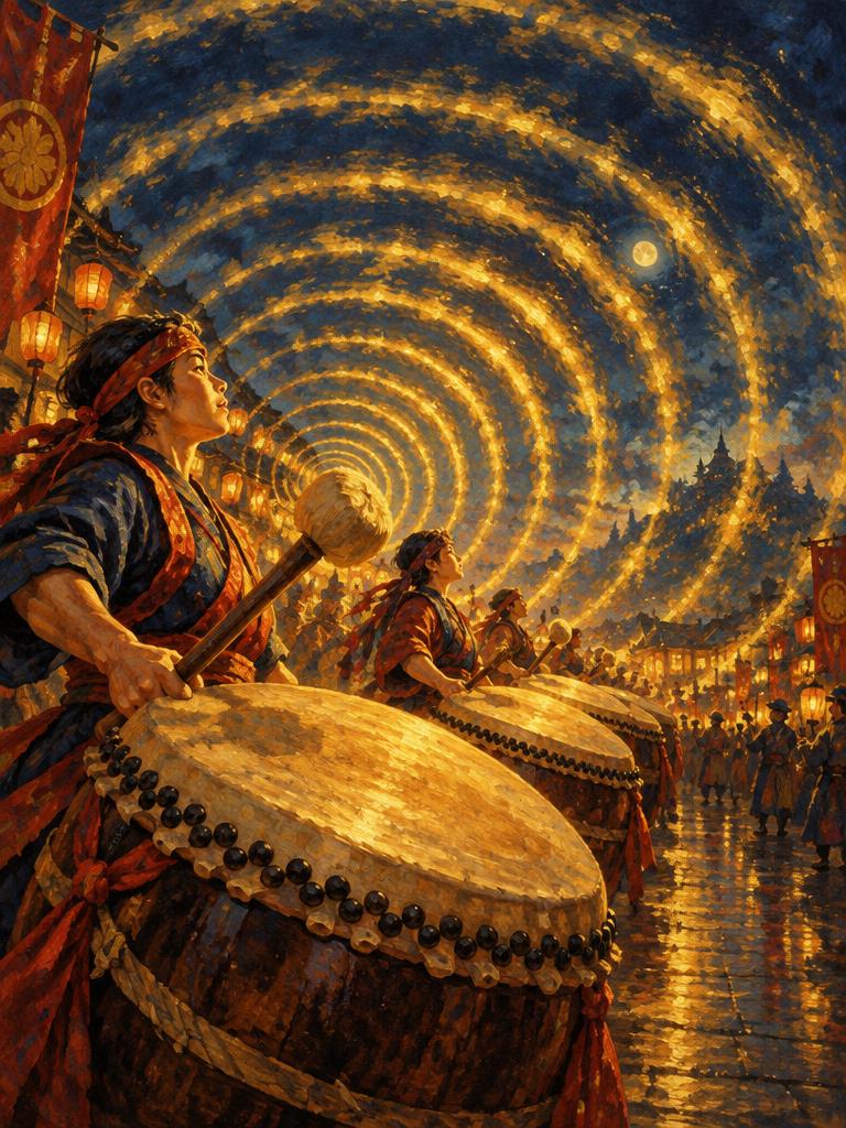 Drumbeats rippling across the sky