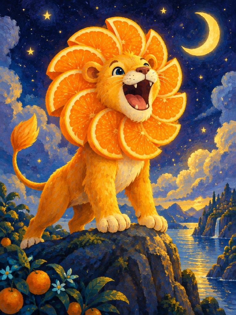An orange lion mane