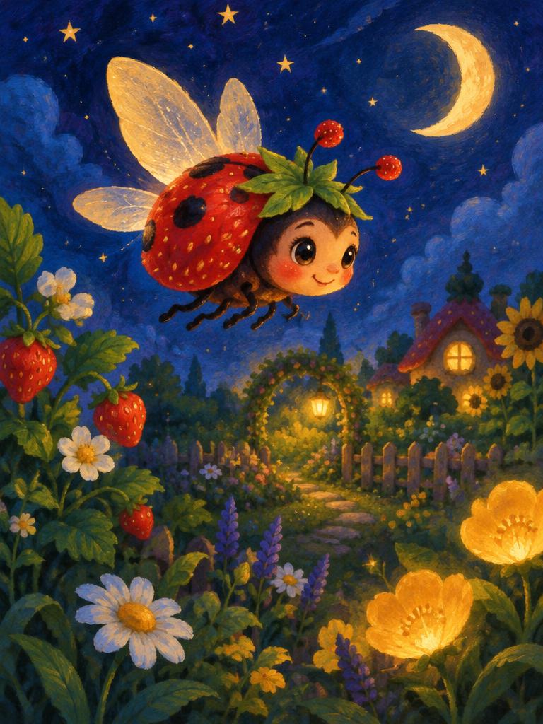 A strawberry ladybug