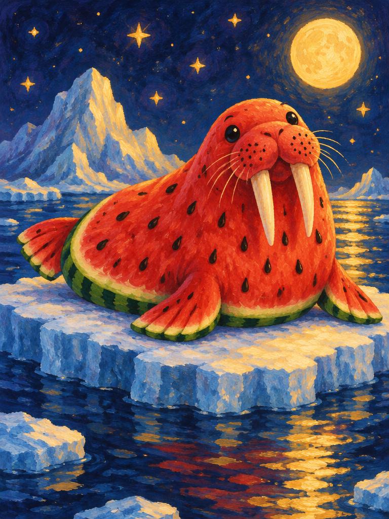 A watermelon walrus