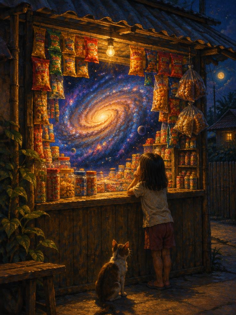 A galaxy inside a sari-sari store