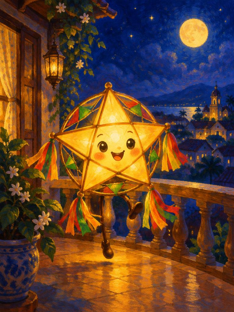 A parol lantern dancing