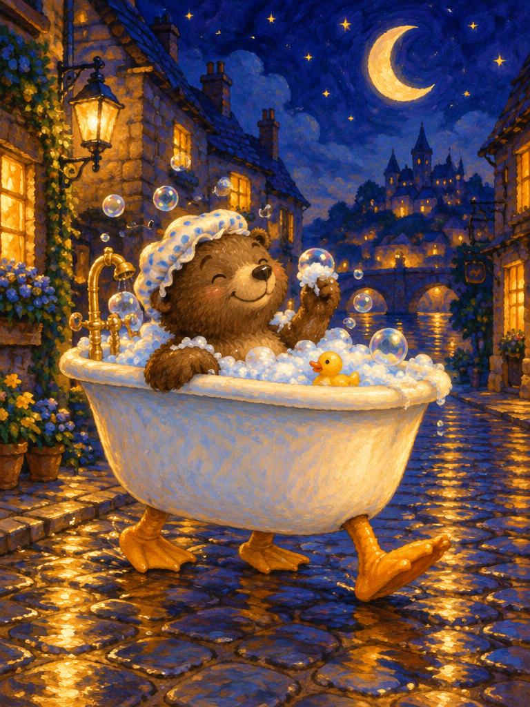 A bathtub sailing