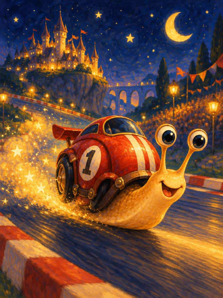 A racing snail car