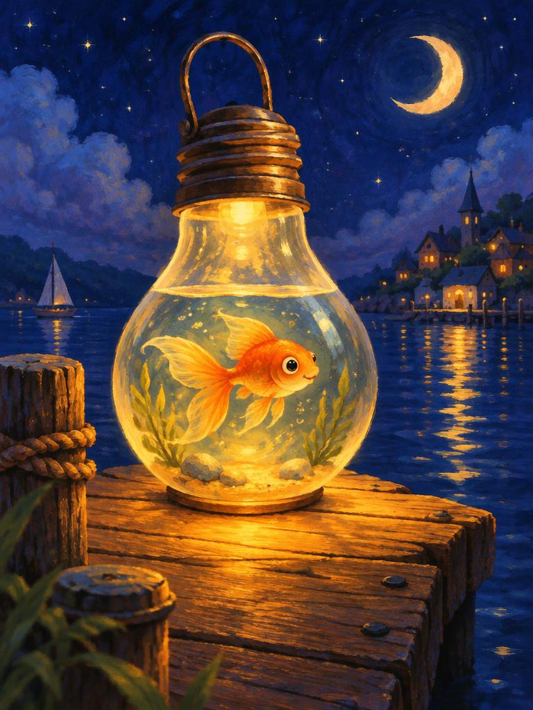 A glowing lightbulb fish