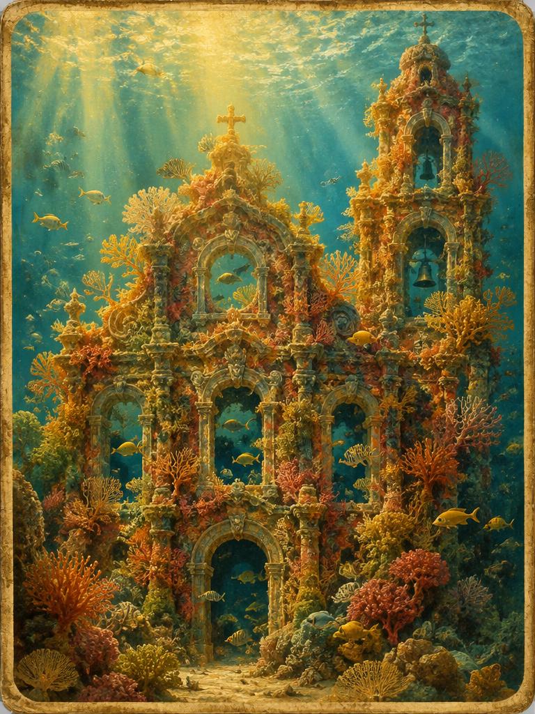 A coral reef shaped like a church