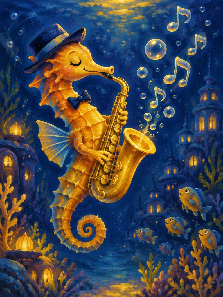 A seahorse cowboy
