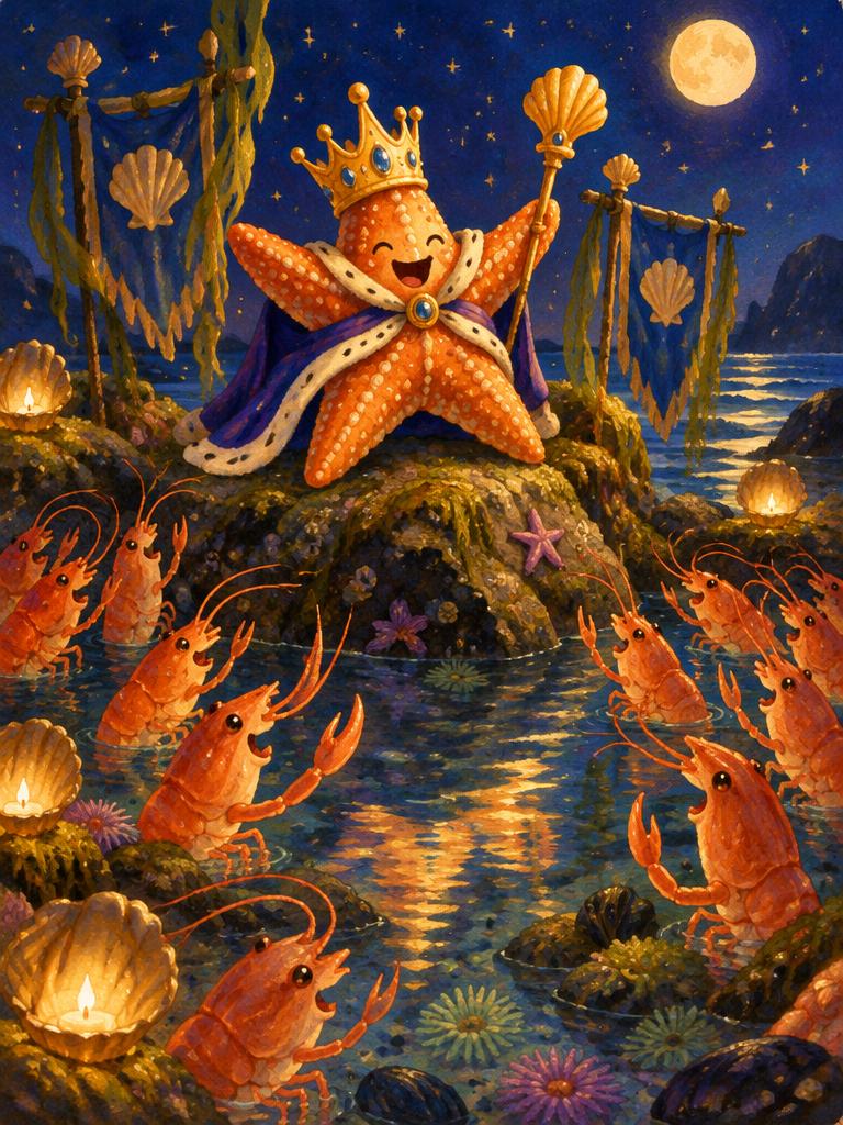 A starfish jogging